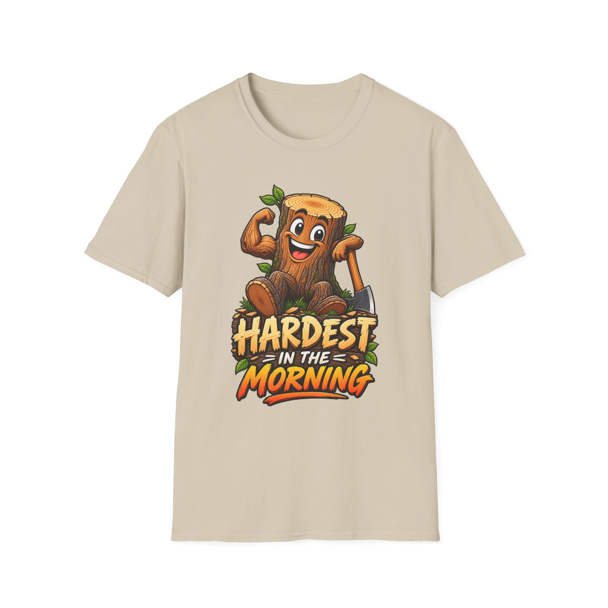 Funny Nature Graphic T-Shirt – Muscular Tree Stump Humorous Tee - Battle Born Prints