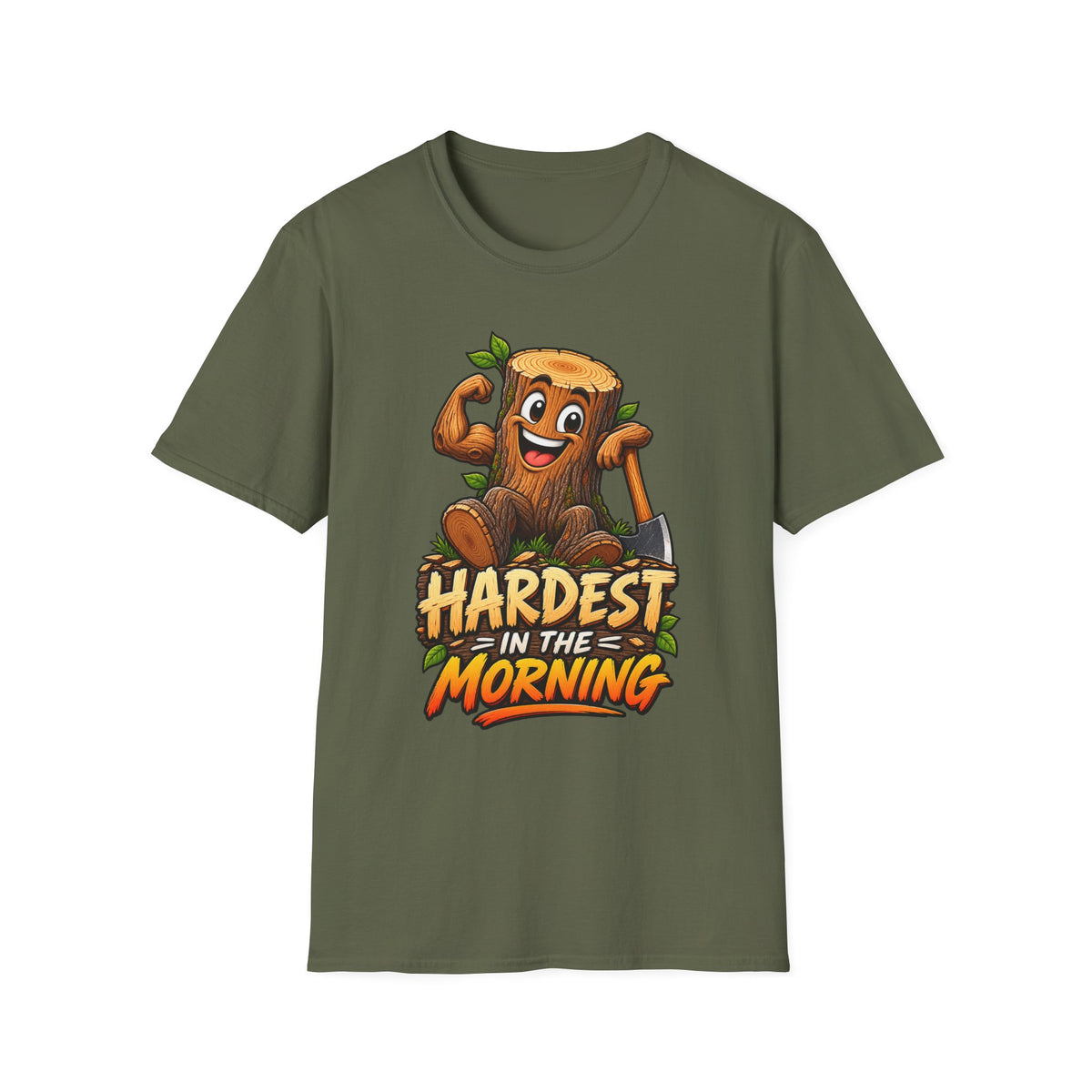Funny Nature Graphic T-Shirt – Muscular Tree Stump Humorous Tee - Battle Born Prints
