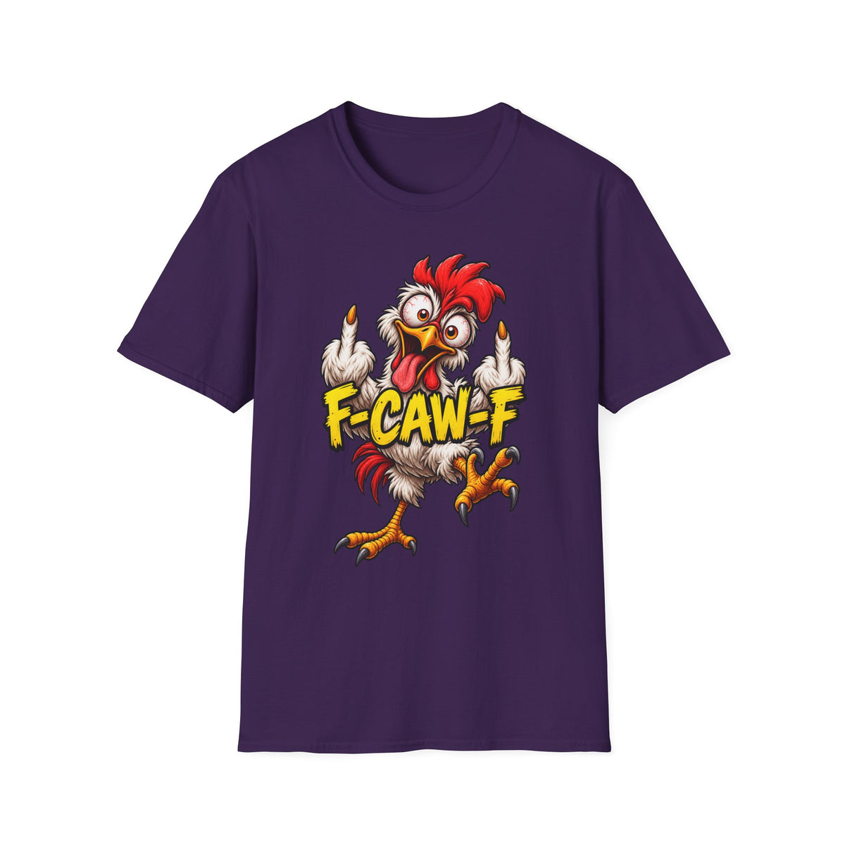 Funny Rooster Graphic T-Shirt – F-CAW-F Bold Chicken Humor Tee - Battle Born Prints