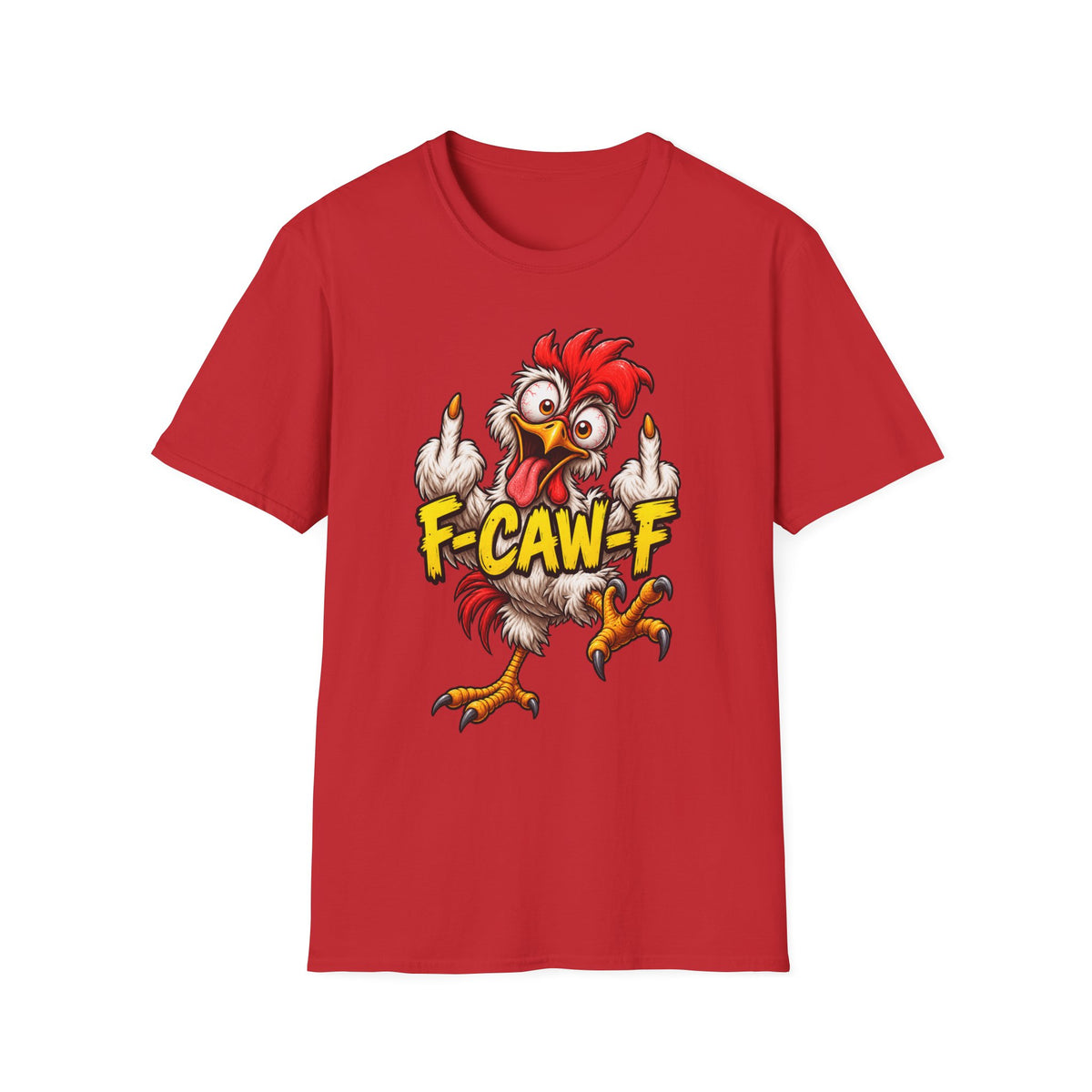 Funny Rooster Graphic T-Shirt – F-CAW-F Bold Chicken Humor Tee - Battle Born Prints