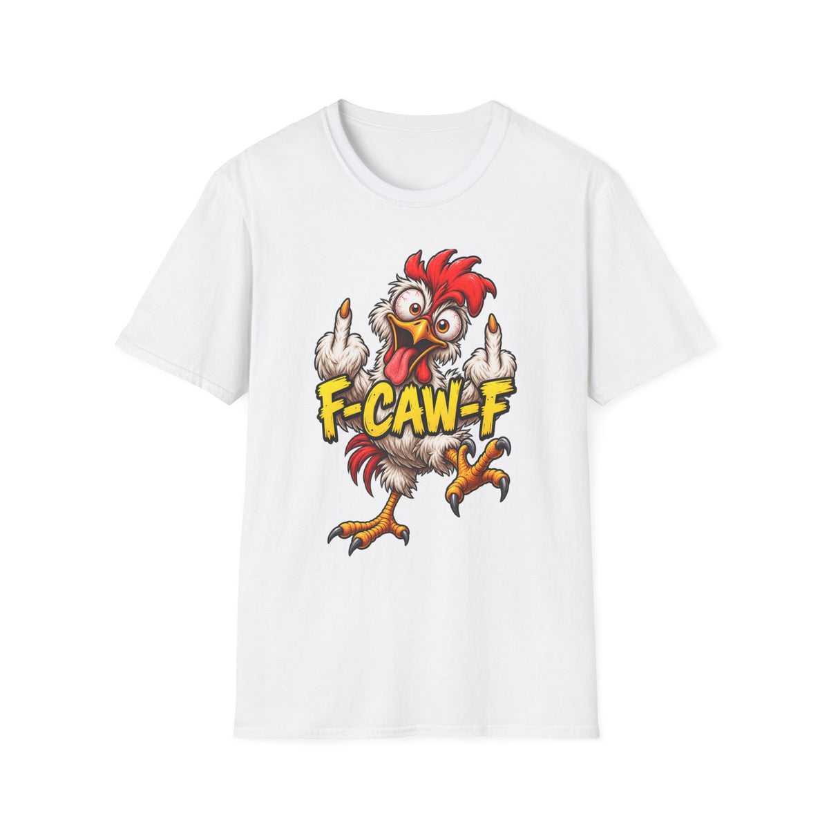 Funny Rooster Graphic T-Shirt – F-CAW-F Bold Chicken Humor Tee - Battle Born Prints