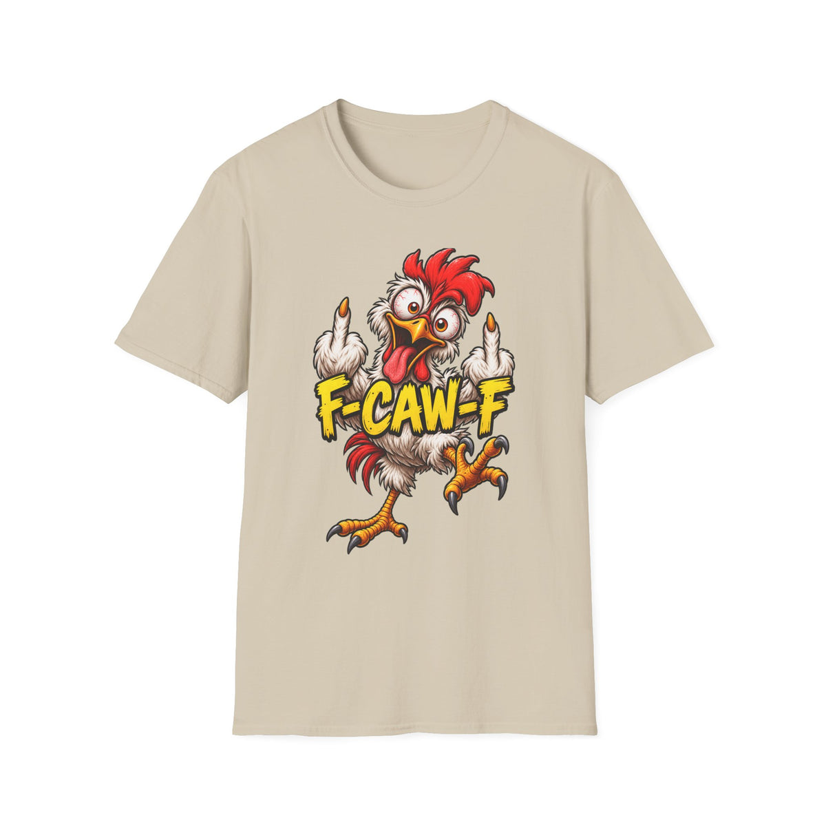 Funny Rooster Graphic T-Shirt – F-CAW-F Bold Chicken Humor Tee - Battle Born Prints