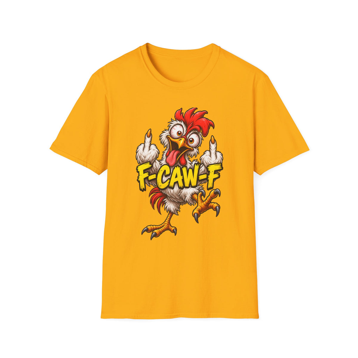 Funny Rooster Graphic T-Shirt – F-CAW-F Bold Chicken Humor Tee - Battle Born Prints