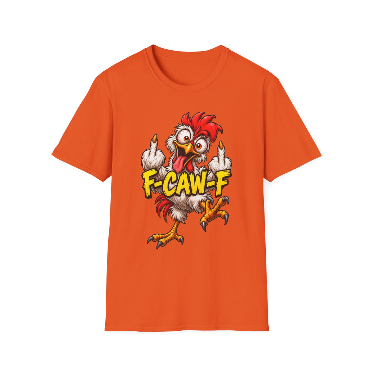 Funny Rooster Graphic T-Shirt – F-CAW-F Bold Chicken Humor Tee - Battle Born Prints