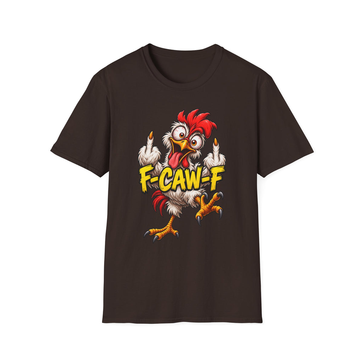 Funny Rooster Graphic T-Shirt – F-CAW-F Bold Chicken Humor Tee - Battle Born Prints