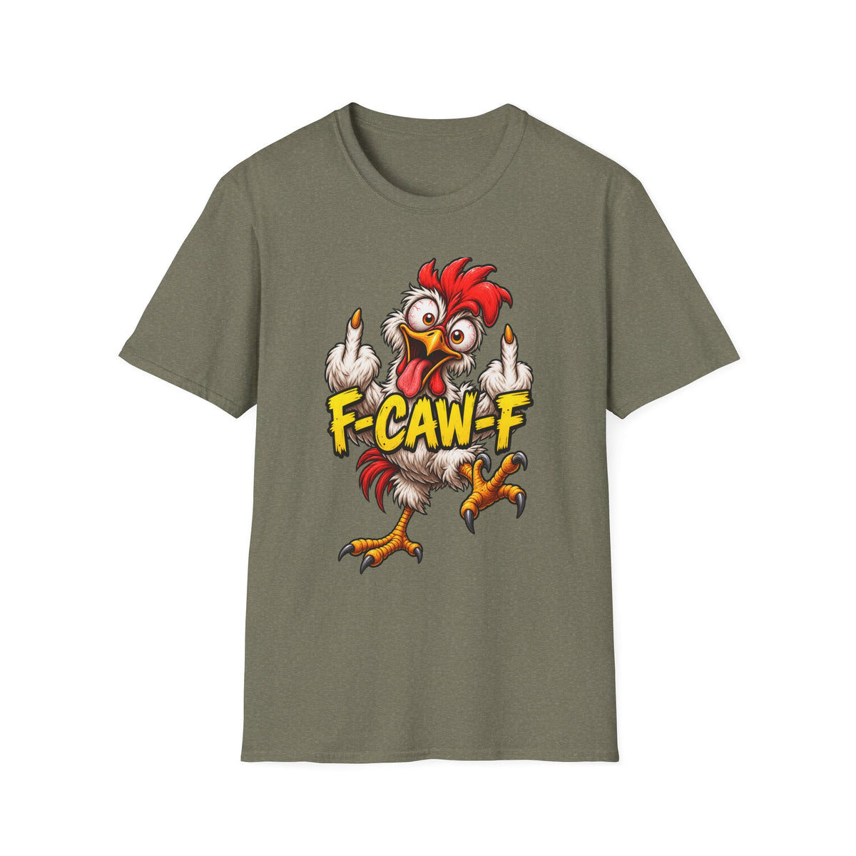Funny Rooster Graphic T-Shirt – F-CAW-F Bold Chicken Humor Tee - Battle Born Prints