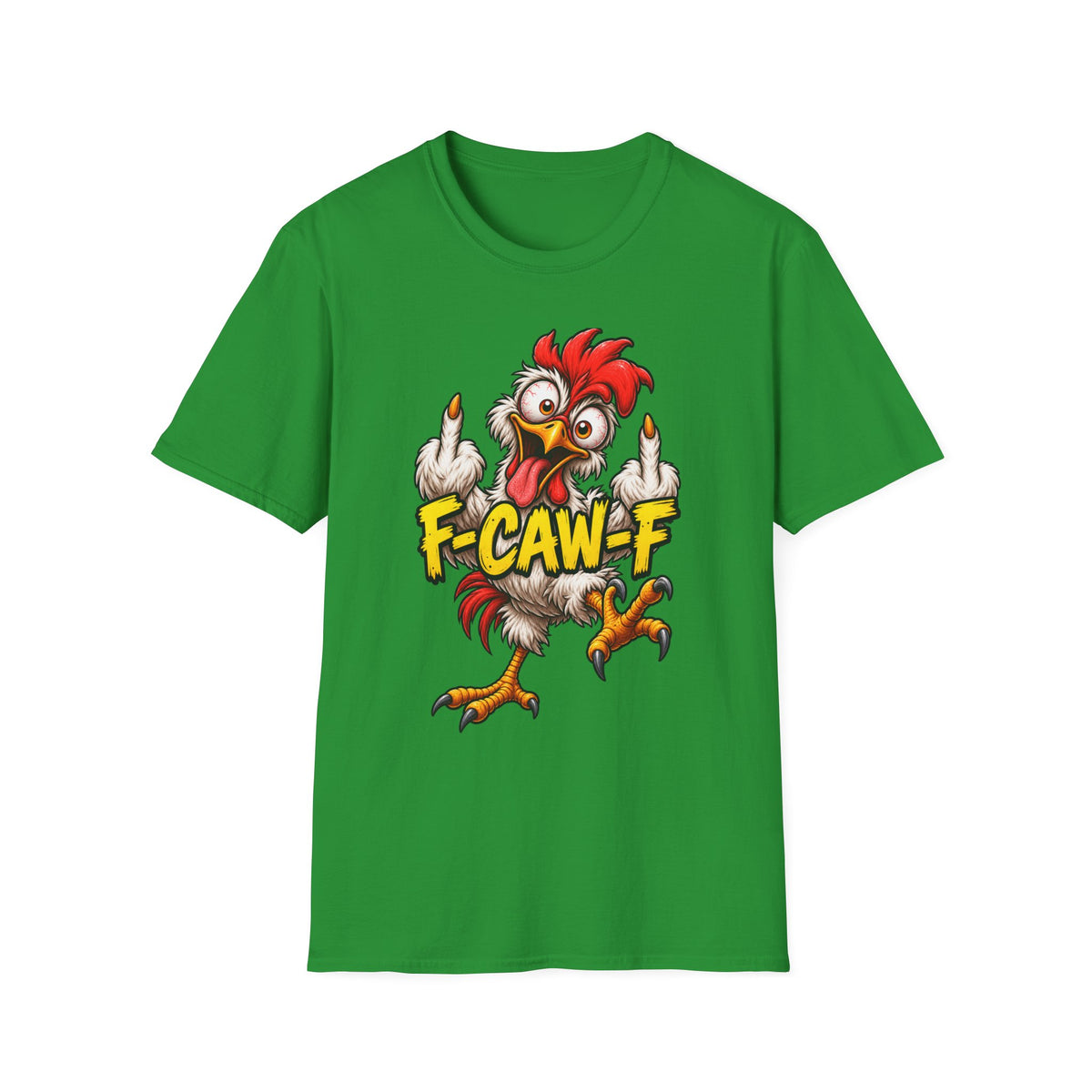 Funny Rooster Graphic T-Shirt – F-CAW-F Bold Chicken Humor Tee - Battle Born Prints