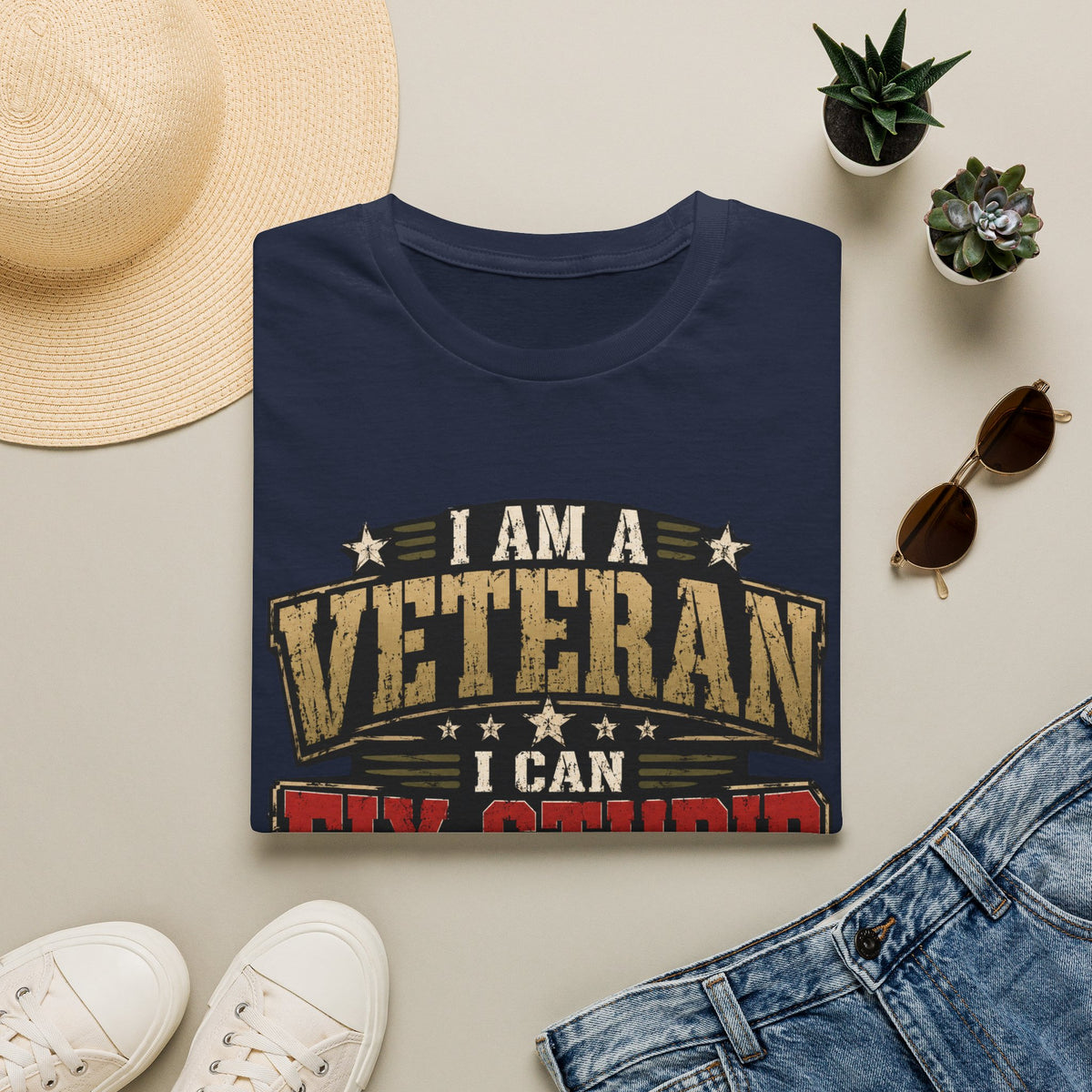Funny Veteran Strength Graphic T-Shirt – Humorous Military Tee - Battle Born Prints