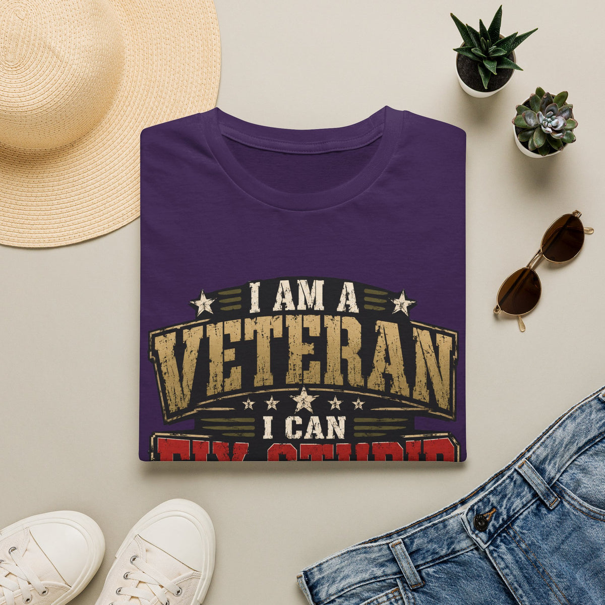 Funny Veteran Strength Graphic T-Shirt – Humorous Military Tee - Battle Born Prints