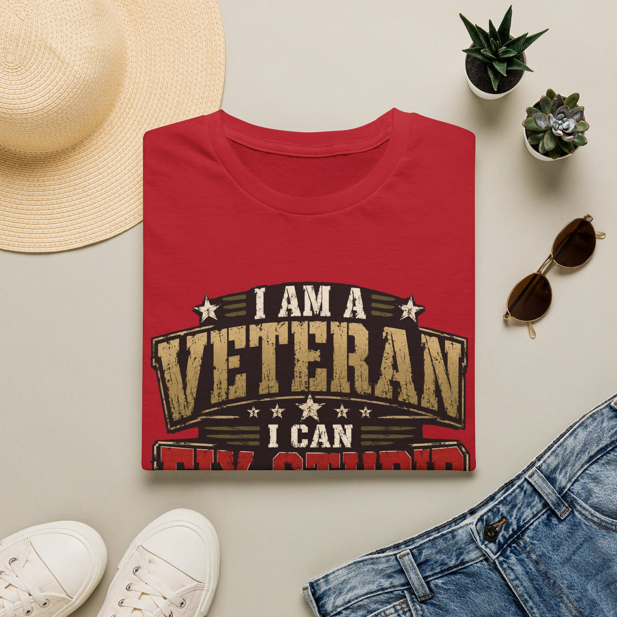 Funny Veteran Strength Graphic T-Shirt – Humorous Military Tee - Battle Born Prints