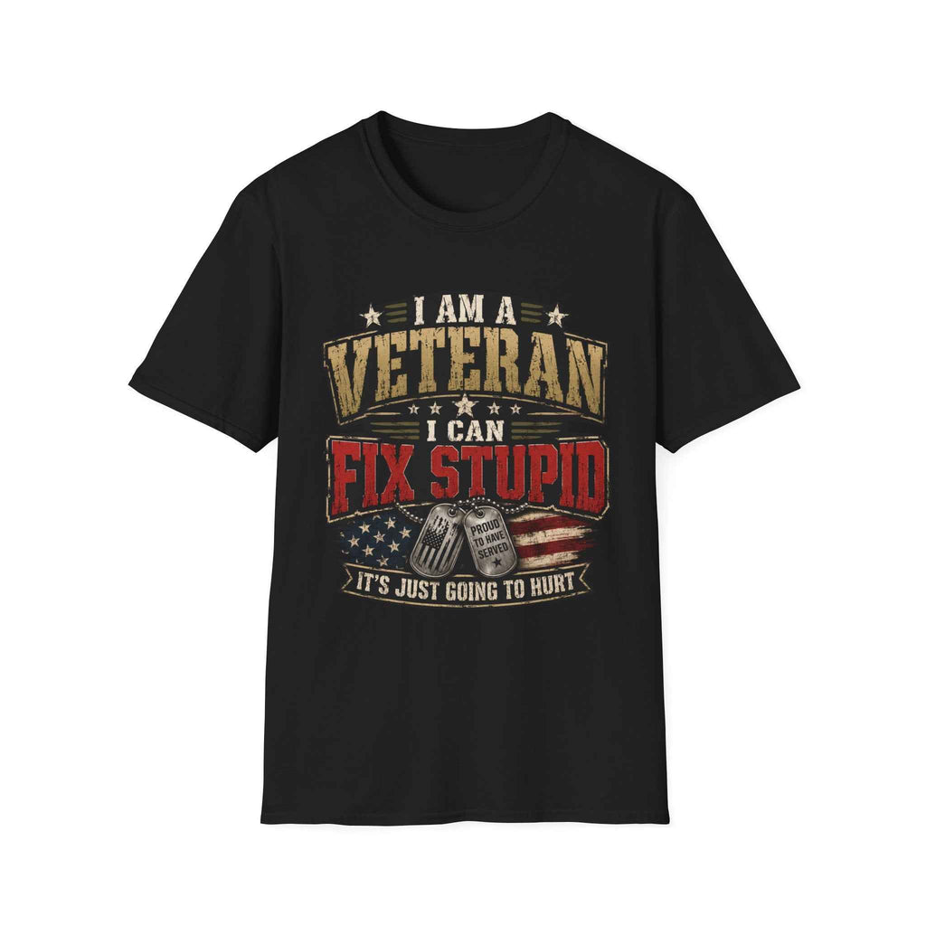 Funny Veteran Strength Graphic T-Shirt – Humorous Military Tee
