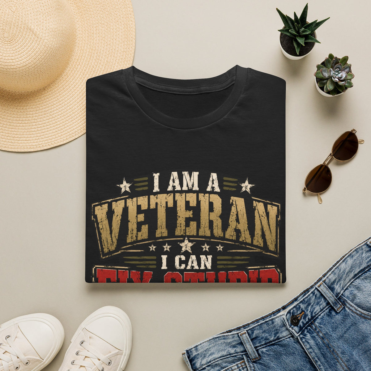 Funny Veteran Strength Graphic T-Shirt – Humorous Military Tee - Battle Born Prints