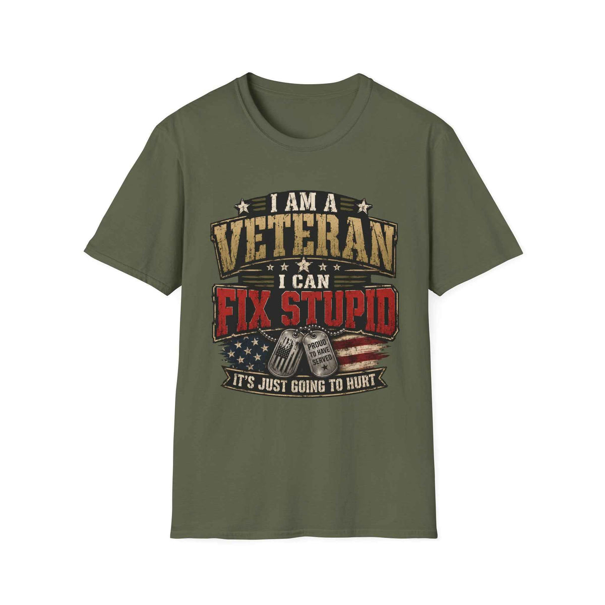 Funny Veteran Strength Graphic T-Shirt – Humorous Military Tee