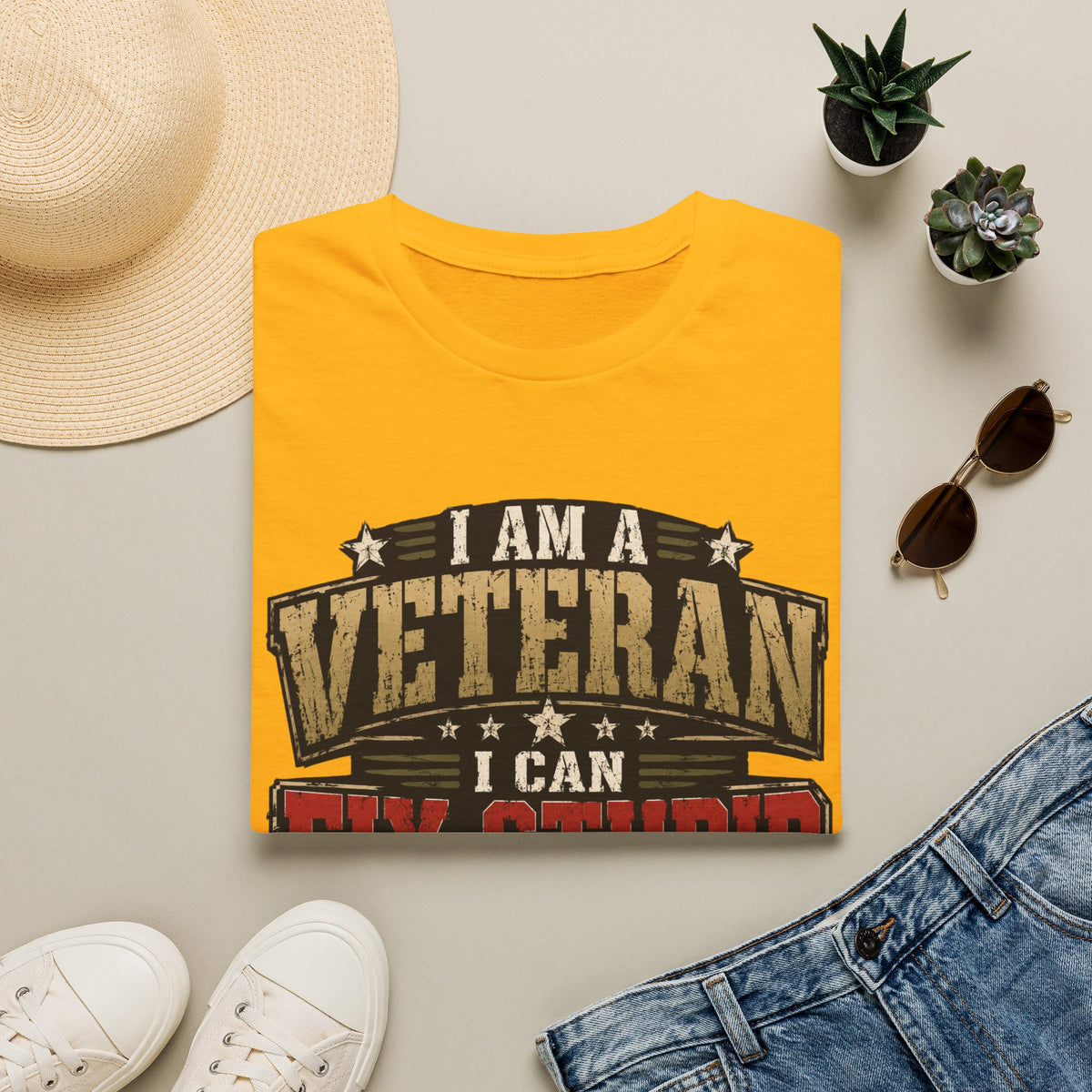 Funny Veteran Strength Graphic T-Shirt – Humorous Military Tee - Battle Born Prints