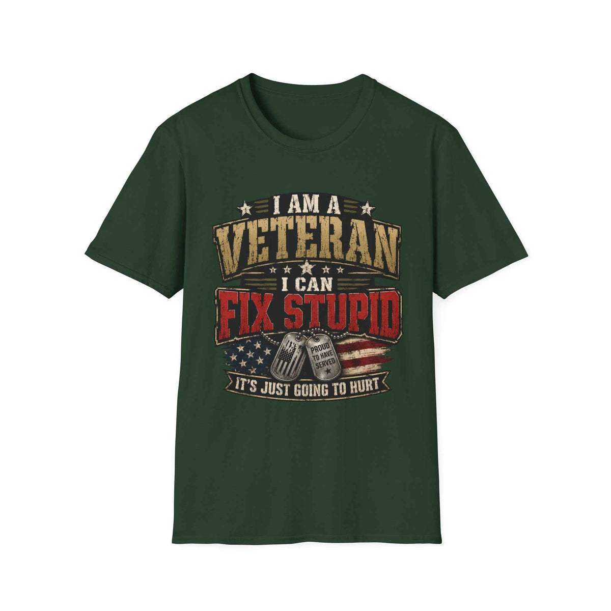 Funny Veteran Strength Graphic T-Shirt – Humorous Military Tee