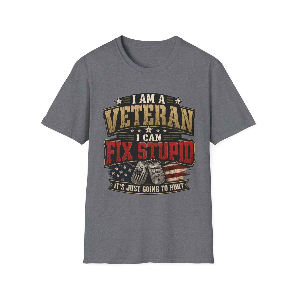 Funny Veteran Strength Graphic T-Shirt – Humorous Military Tee
