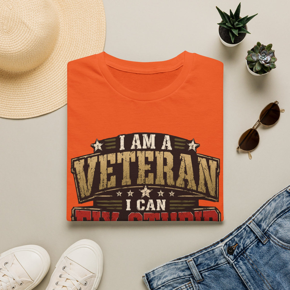 Funny Veteran Strength Graphic T-Shirt – Humorous Military Tee - Battle Born Prints