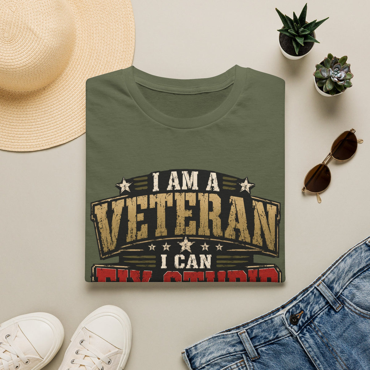 Funny Veteran Strength Graphic T-Shirt – Humorous Military Tee - Battle Born Prints