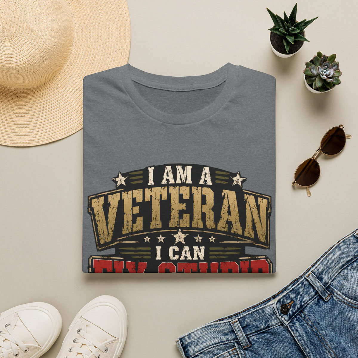 Funny Veteran Strength Graphic T-Shirt – Humorous Military Tee - Battle Born Prints