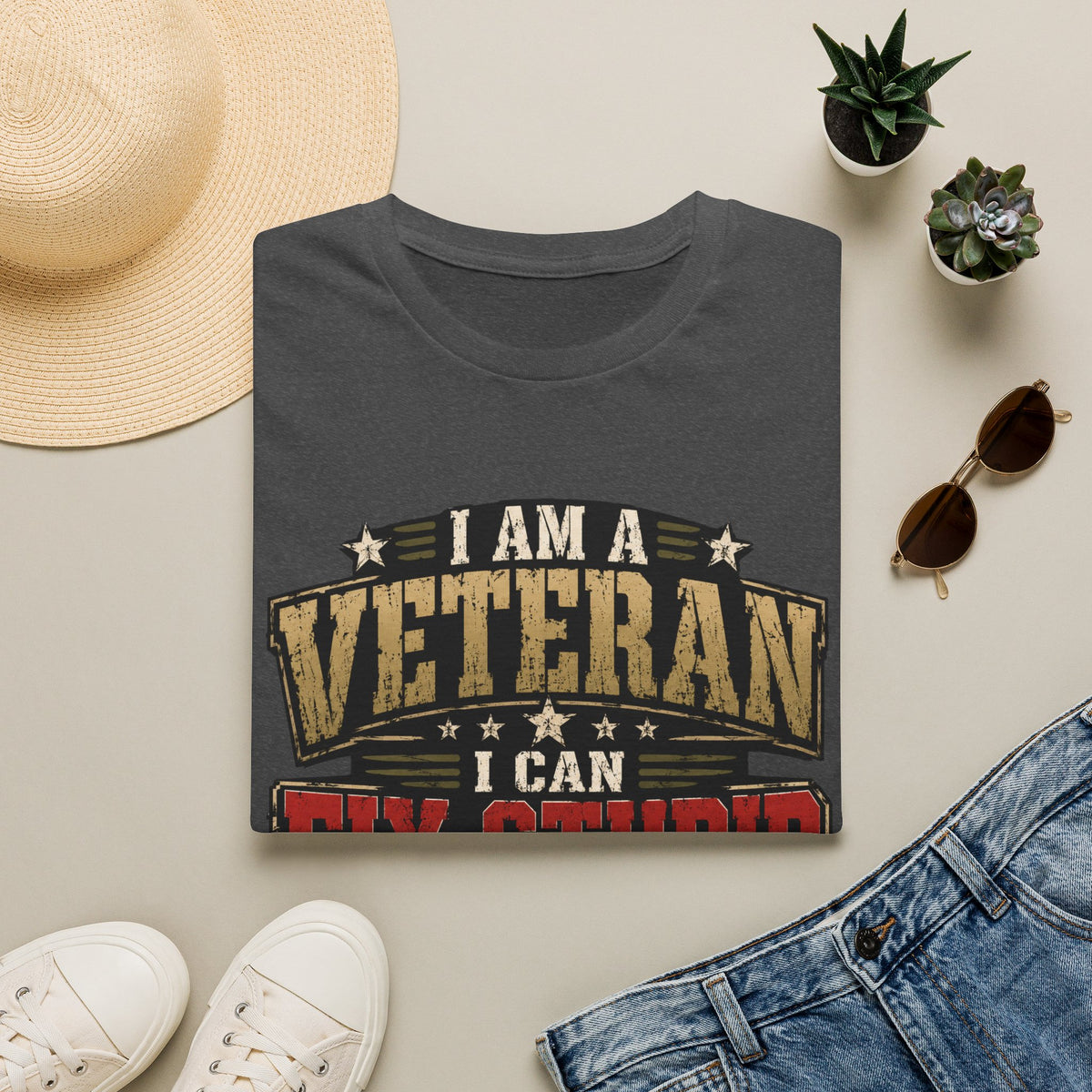 Funny Veteran Strength Graphic T-Shirt – Humorous Military Tee - Battle Born Prints