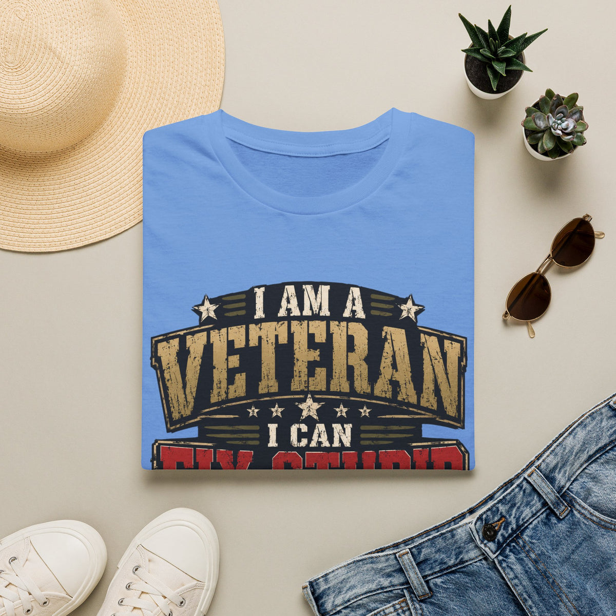 Funny Veteran Strength Graphic T-Shirt – Humorous Military Tee - Battle Born Prints