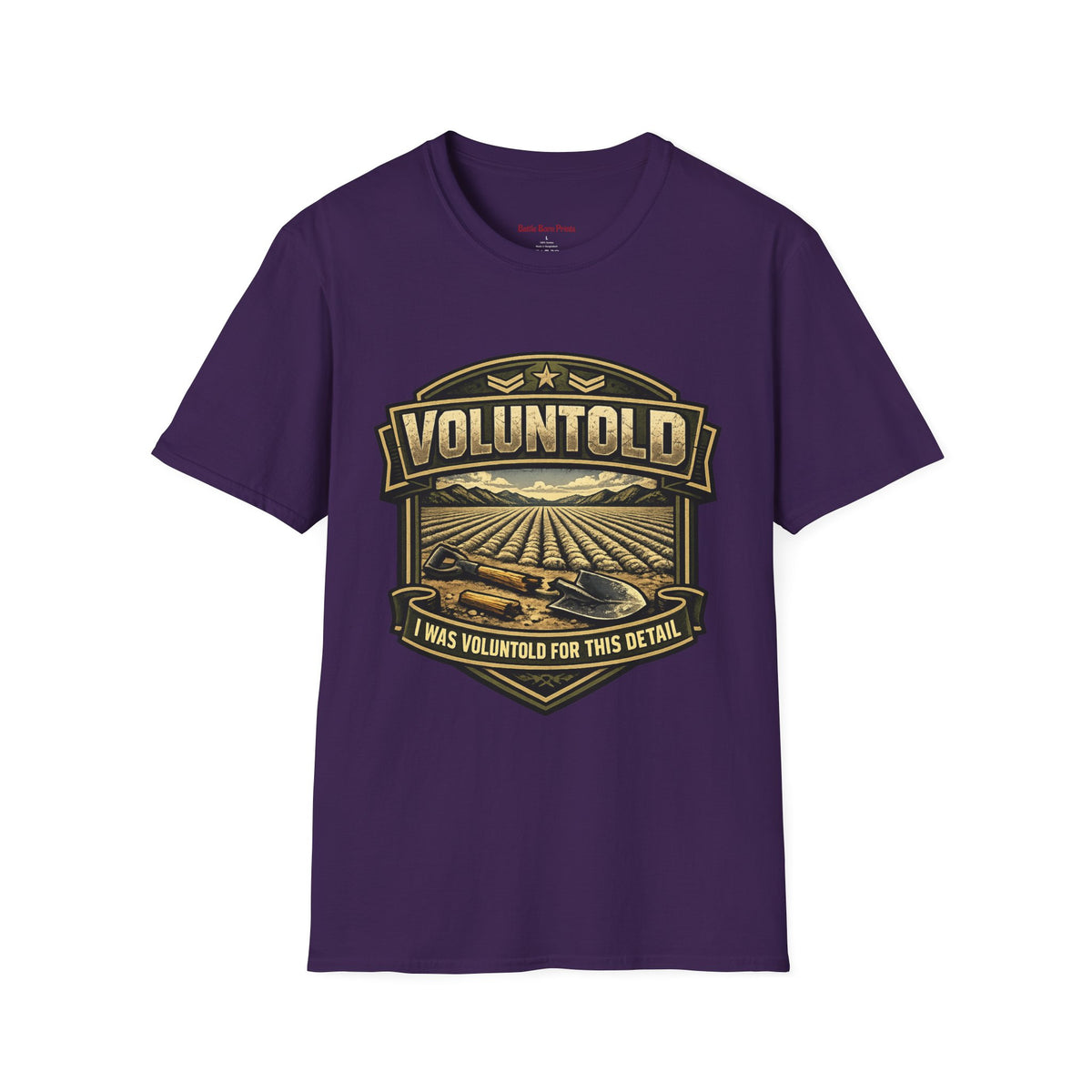 Funny Voluntold Farm T-Shirt – Vintage Humor Military Graphic Tee - Battle Born Prints