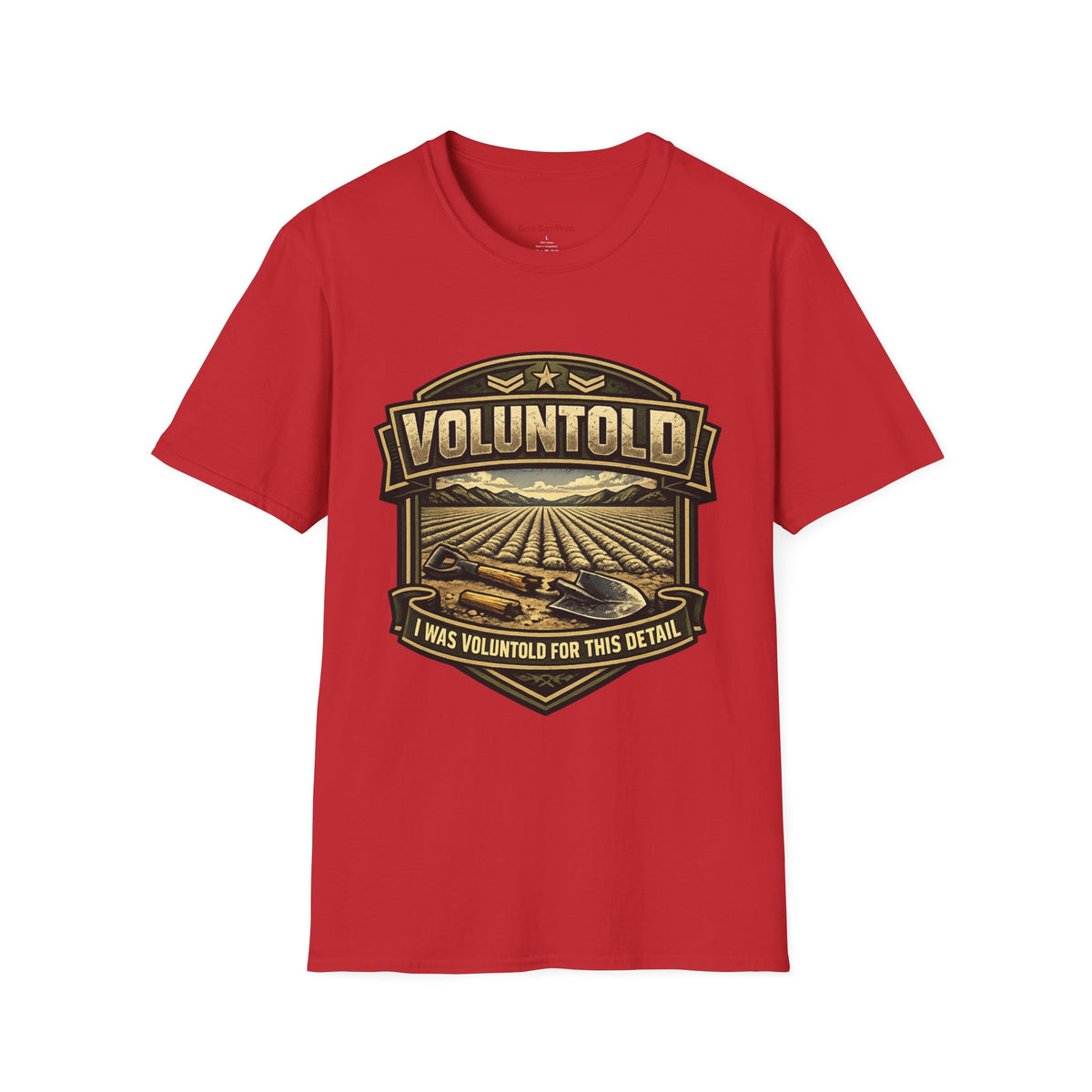 Funny Voluntold Farm T-Shirt – Vintage Humor Military Graphic Tee - Battle Born Prints