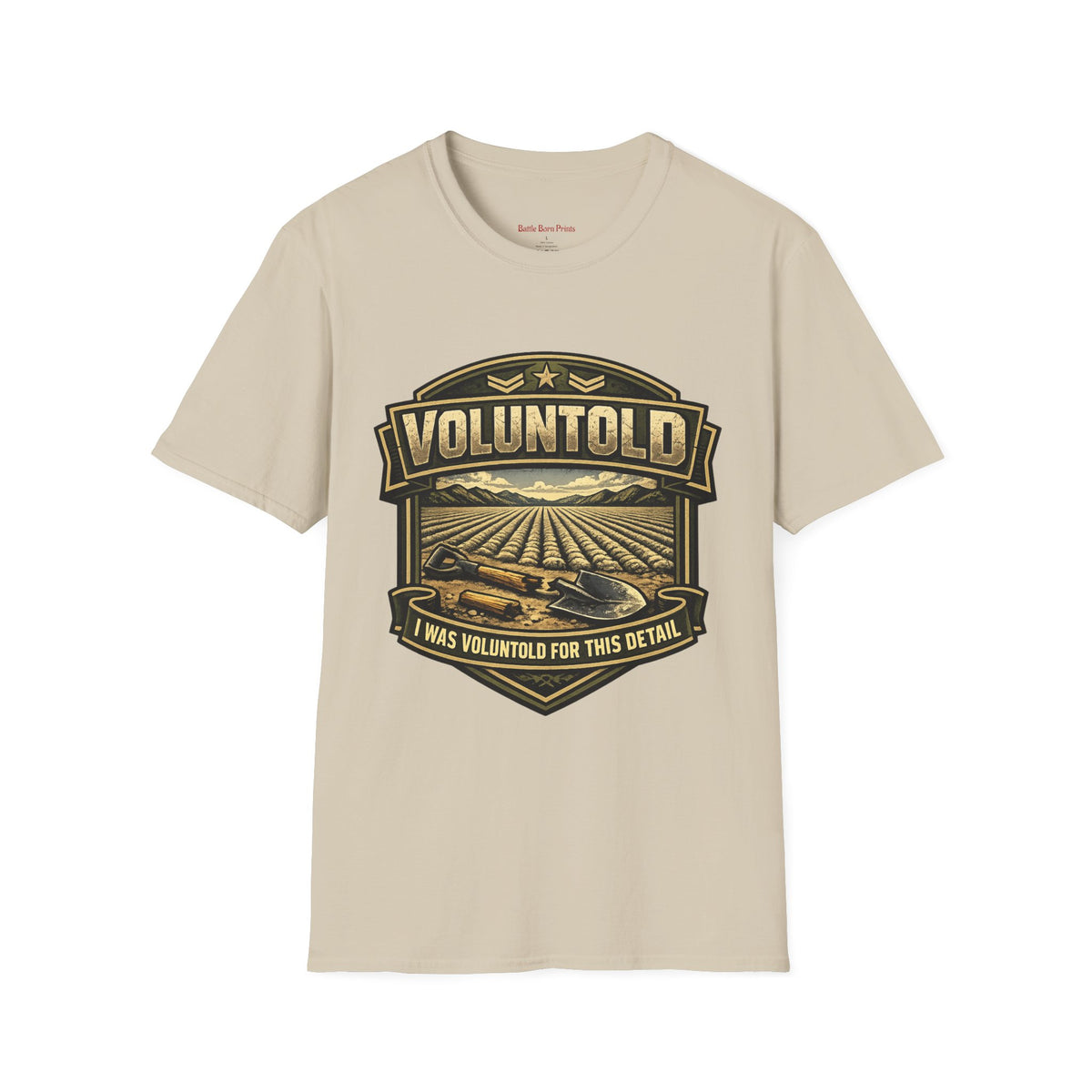 Funny Voluntold Farm T-Shirt – Vintage Humor Military Graphic Tee - Battle Born Prints