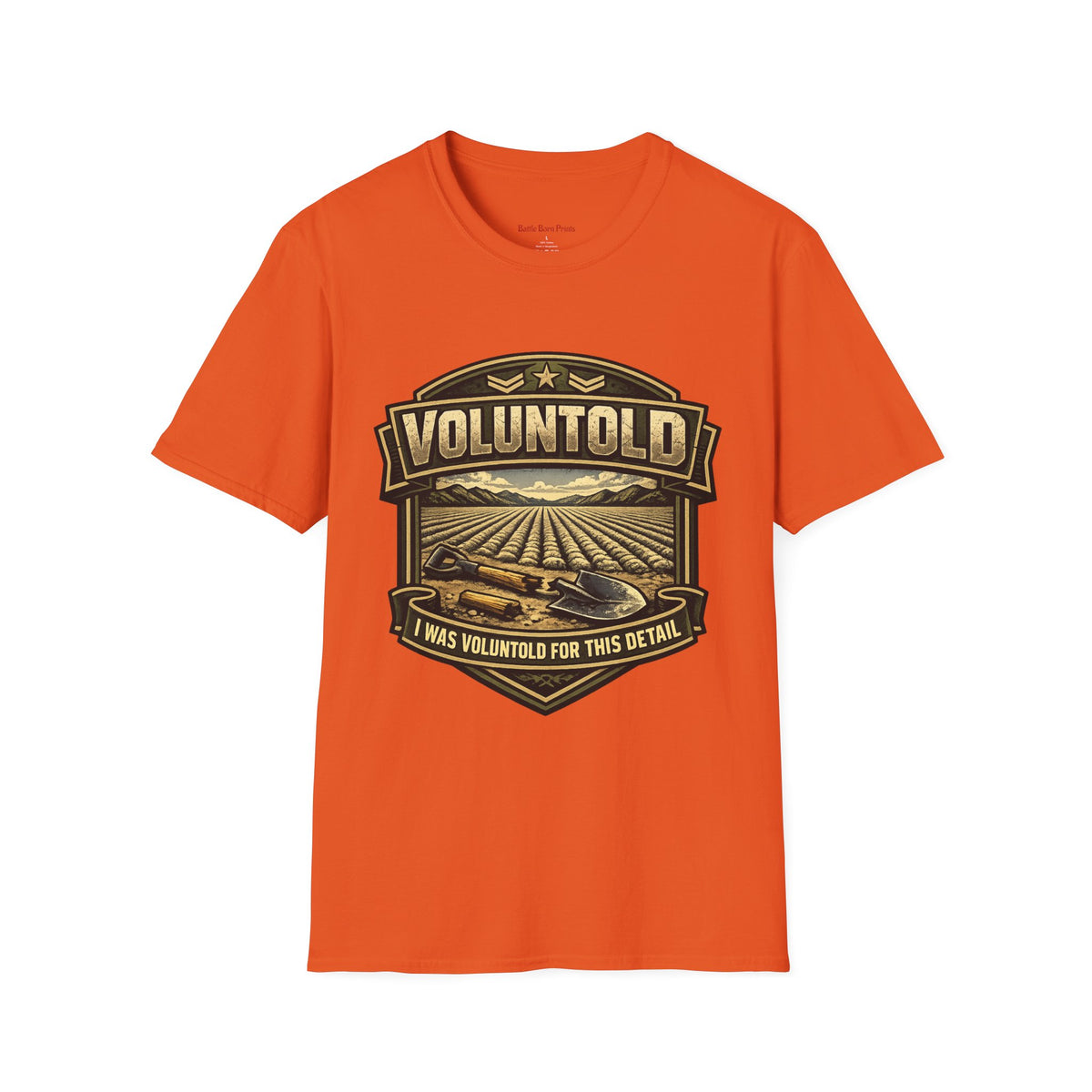 Funny Voluntold Farm T-Shirt – Vintage Humor Military Graphic Tee - Battle Born Prints