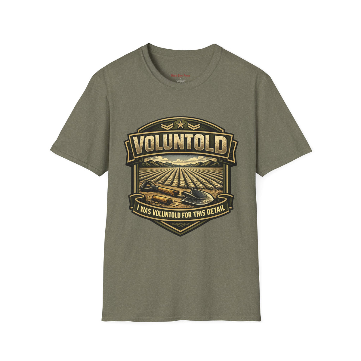 Funny Voluntold Farm T-Shirt – Vintage Humor Military Graphic Tee - Battle Born Prints