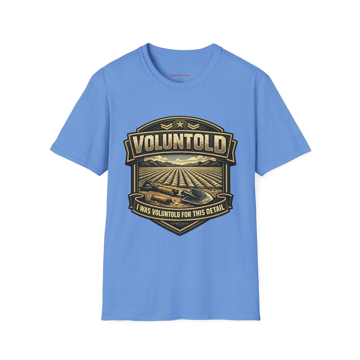 Funny Voluntold Farm T-Shirt – Vintage Humor Military Graphic Tee - Battle Born Prints