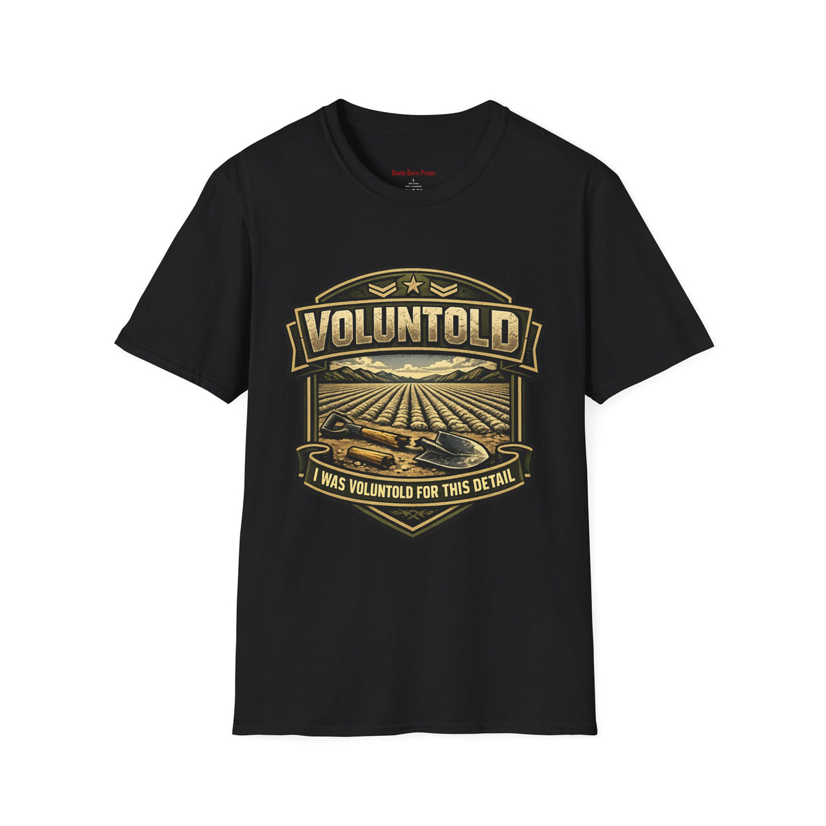 Funny Voluntold Farm T-Shirt – Vintage Humor Military Graphic Tee - Battle Born Prints