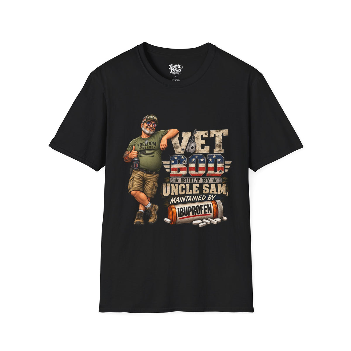 Men's Funny Veteran T-Shirt – Patriotic Humor Graphic Tee - Battle Born Prints