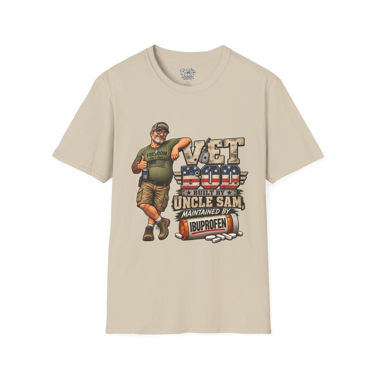 Men's Funny Veteran T-Shirt – Patriotic Humor Graphic Tee - Battle Born Prints