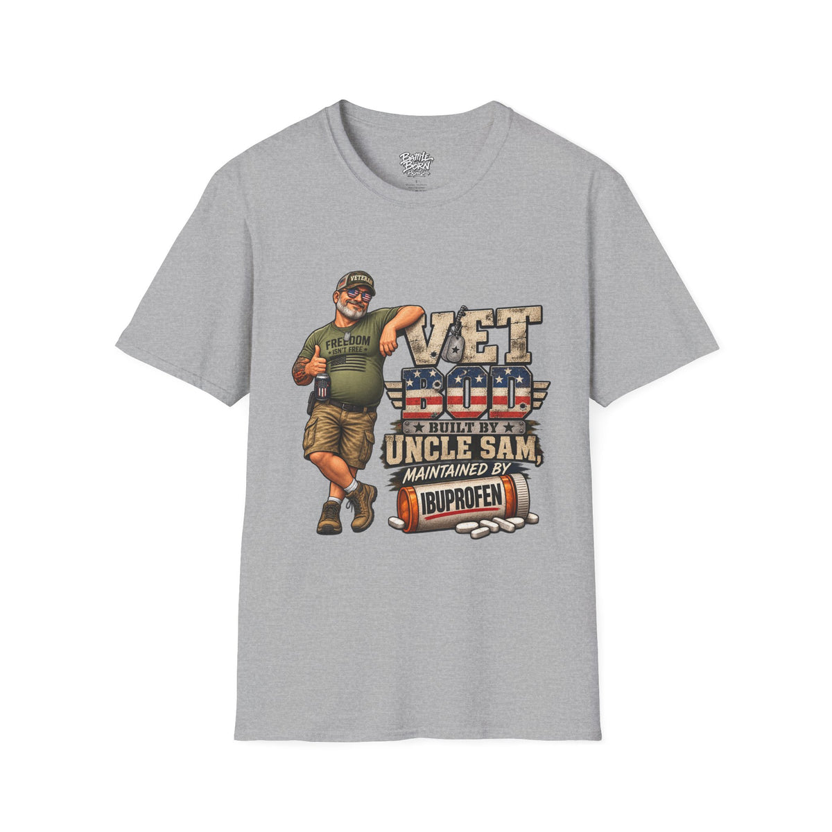 Men's Funny Veteran T-Shirt – Patriotic Humor Graphic Tee - Battle Born Prints