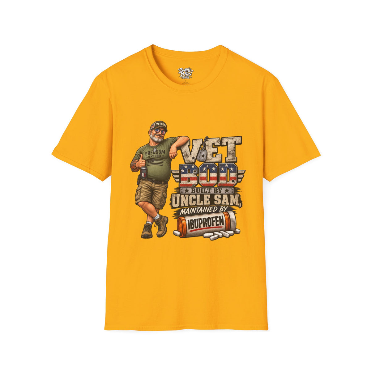 Men's Funny Veteran T-Shirt – Patriotic Humor Graphic Tee - Battle Born Prints