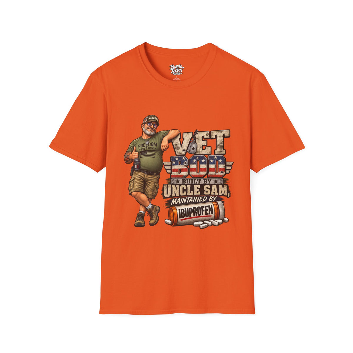 Men's Funny Veteran T-Shirt – Patriotic Humor Graphic Tee - Battle Born Prints