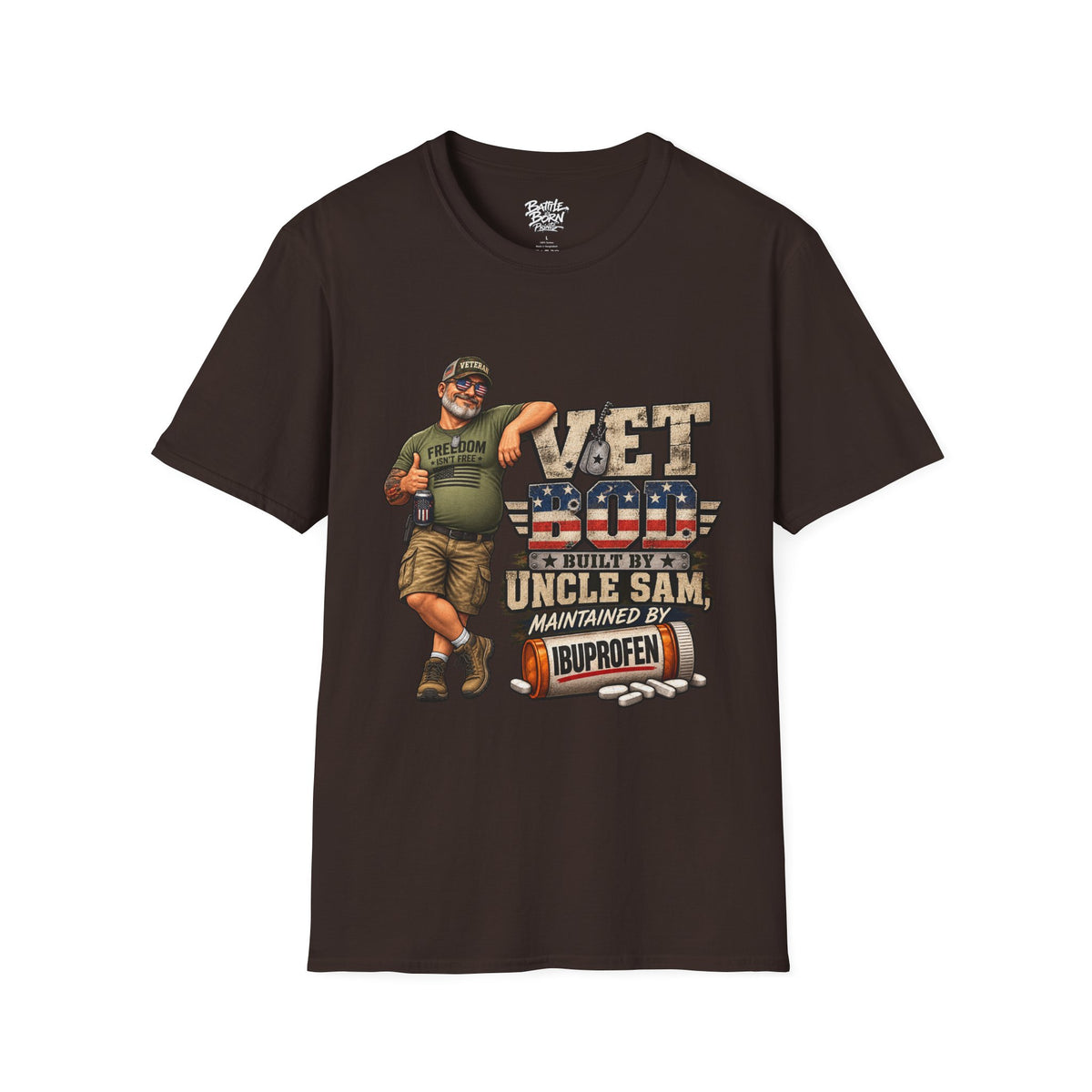 Men's Funny Veteran T-Shirt – Patriotic Humor Graphic Tee - Battle Born Prints