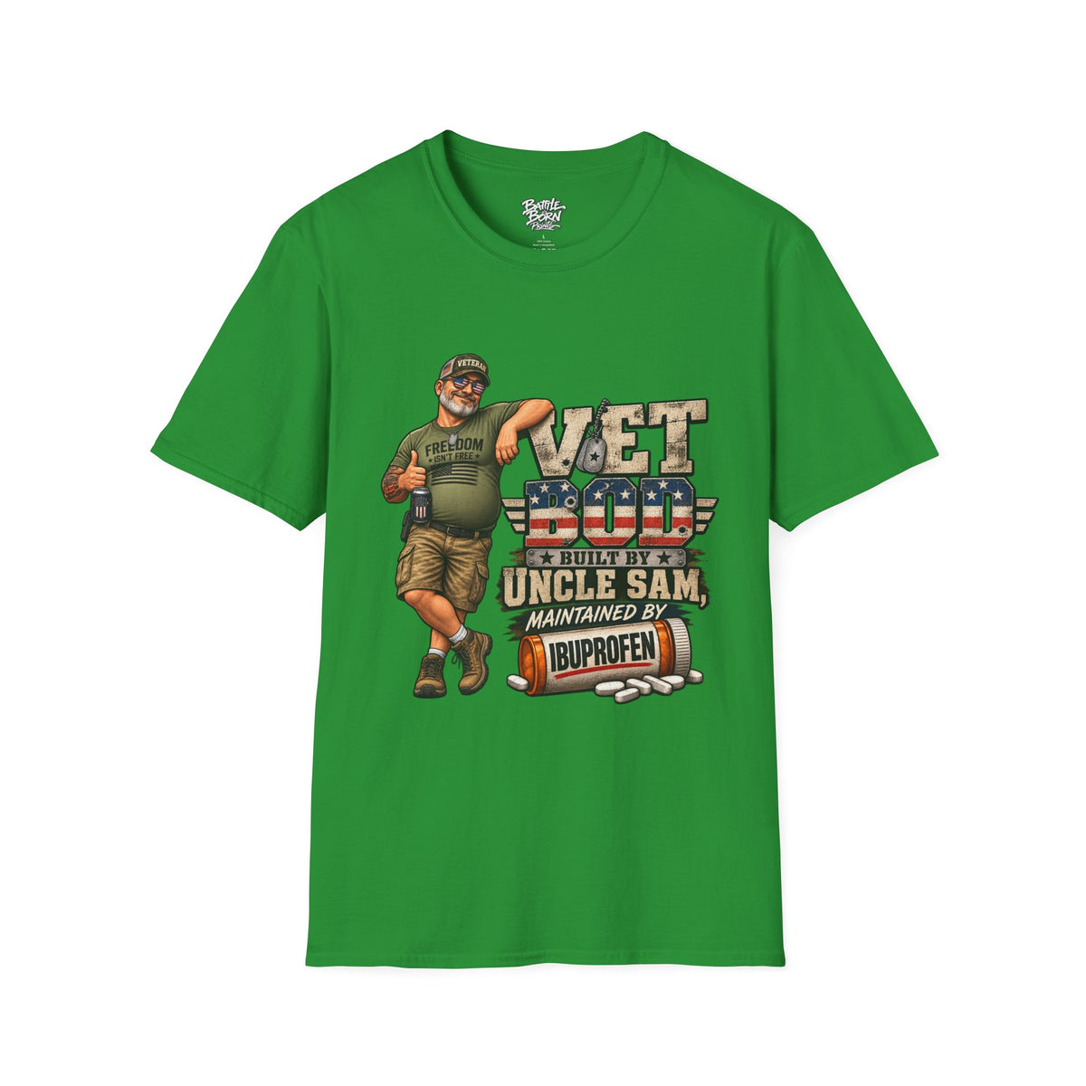 Men's Funny Veteran T-Shirt – Patriotic Humor Graphic Tee - Battle Born Prints