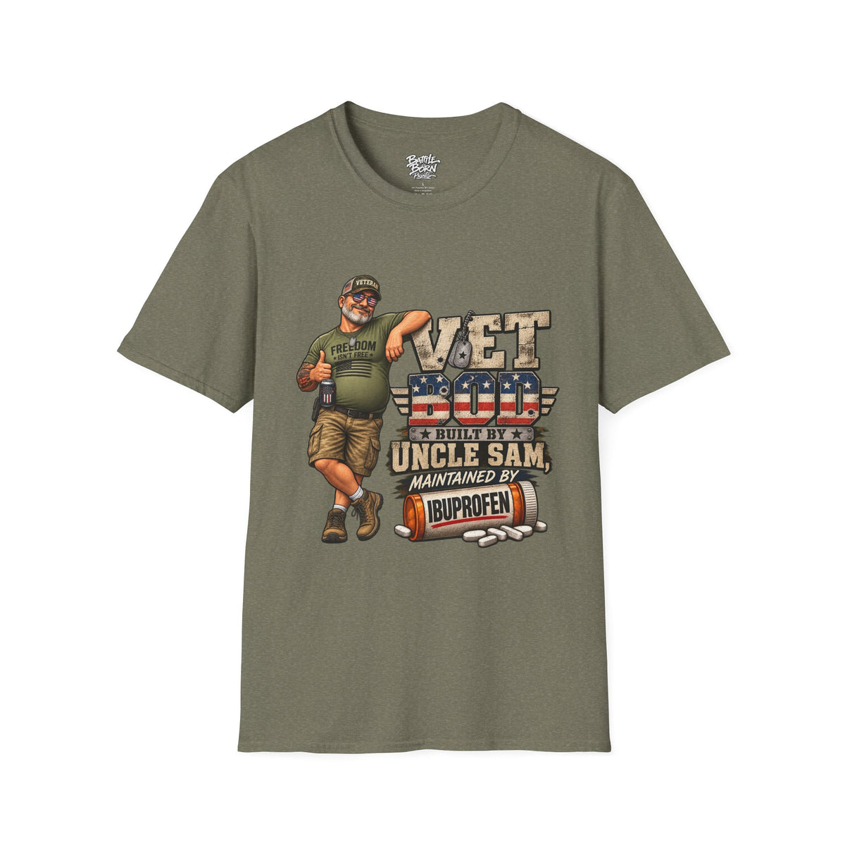 Men's Funny Veteran T-Shirt – Patriotic Humor Graphic Tee - Battle Born Prints