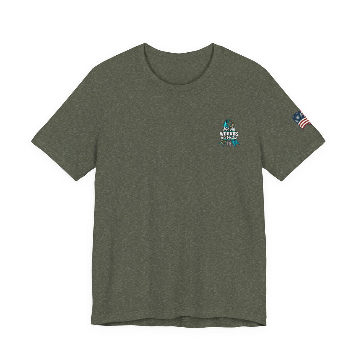 Men's Military PTSD Awareness T-Shirt – Patriotic Veteran Support Tee - Battle Born Prints