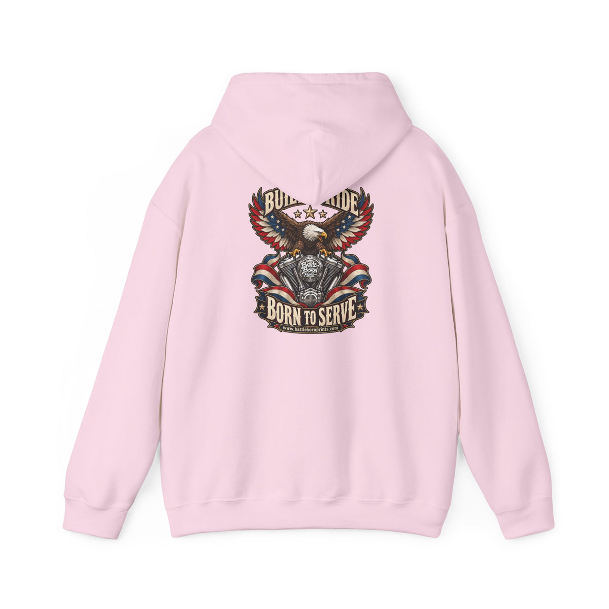 Men's Motorcycle Eagle Hoodie – Patriotic Biker Graphic Fleece Sweatshirt - Battle Born Prints