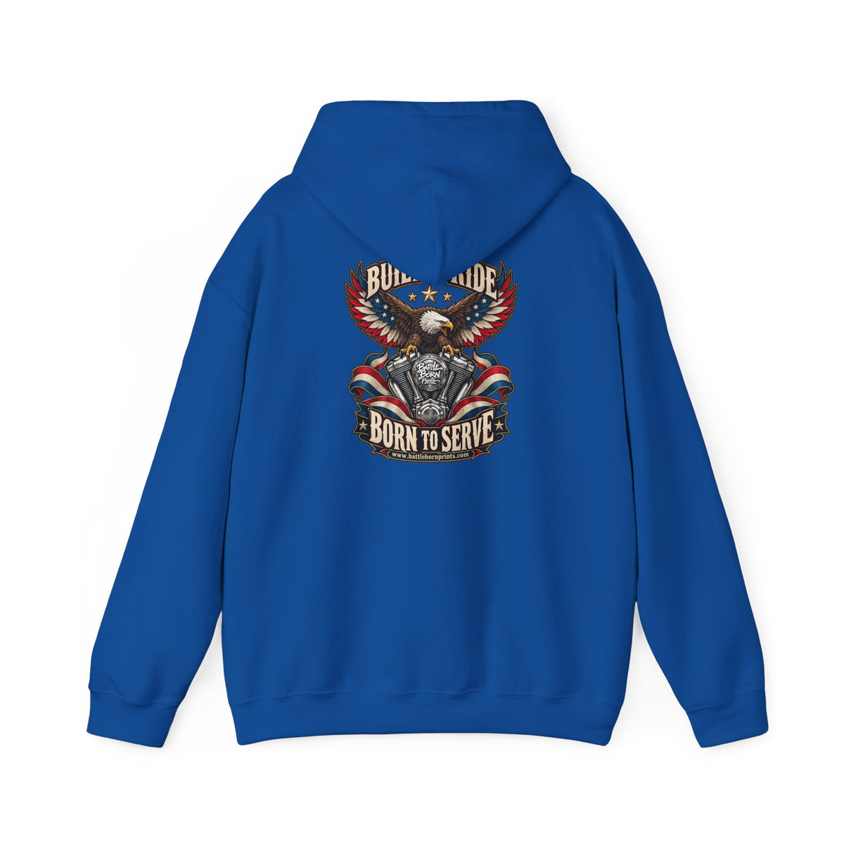 Men's Motorcycle Eagle Hoodie – Patriotic Biker Graphic Fleece Sweatshirt - Battle Born Prints