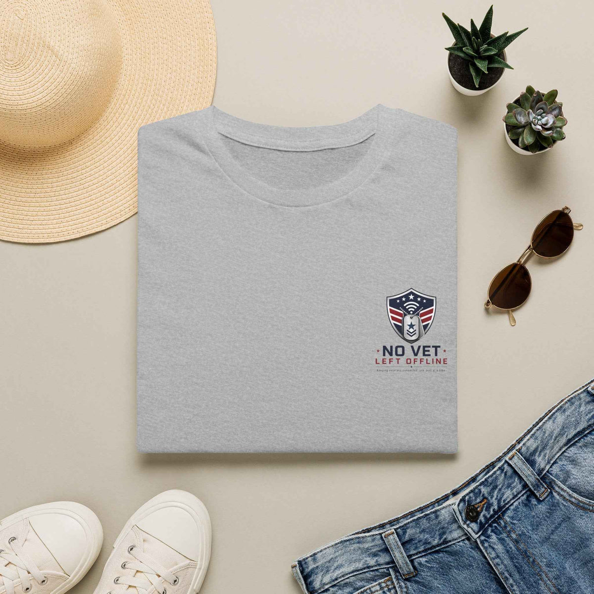 Men's Patriotic Veteran T-Shirt – No Vet Left Offline American Flag Graphic Tee - Battle Born Prints