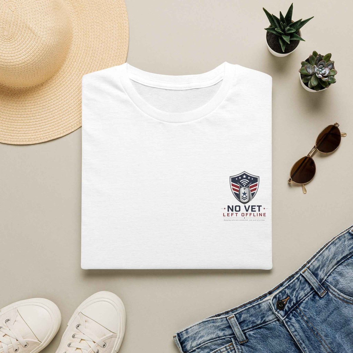 Men's Patriotic Veteran T-Shirt – No Vet Left Offline American Flag Graphic Tee - Battle Born Prints
