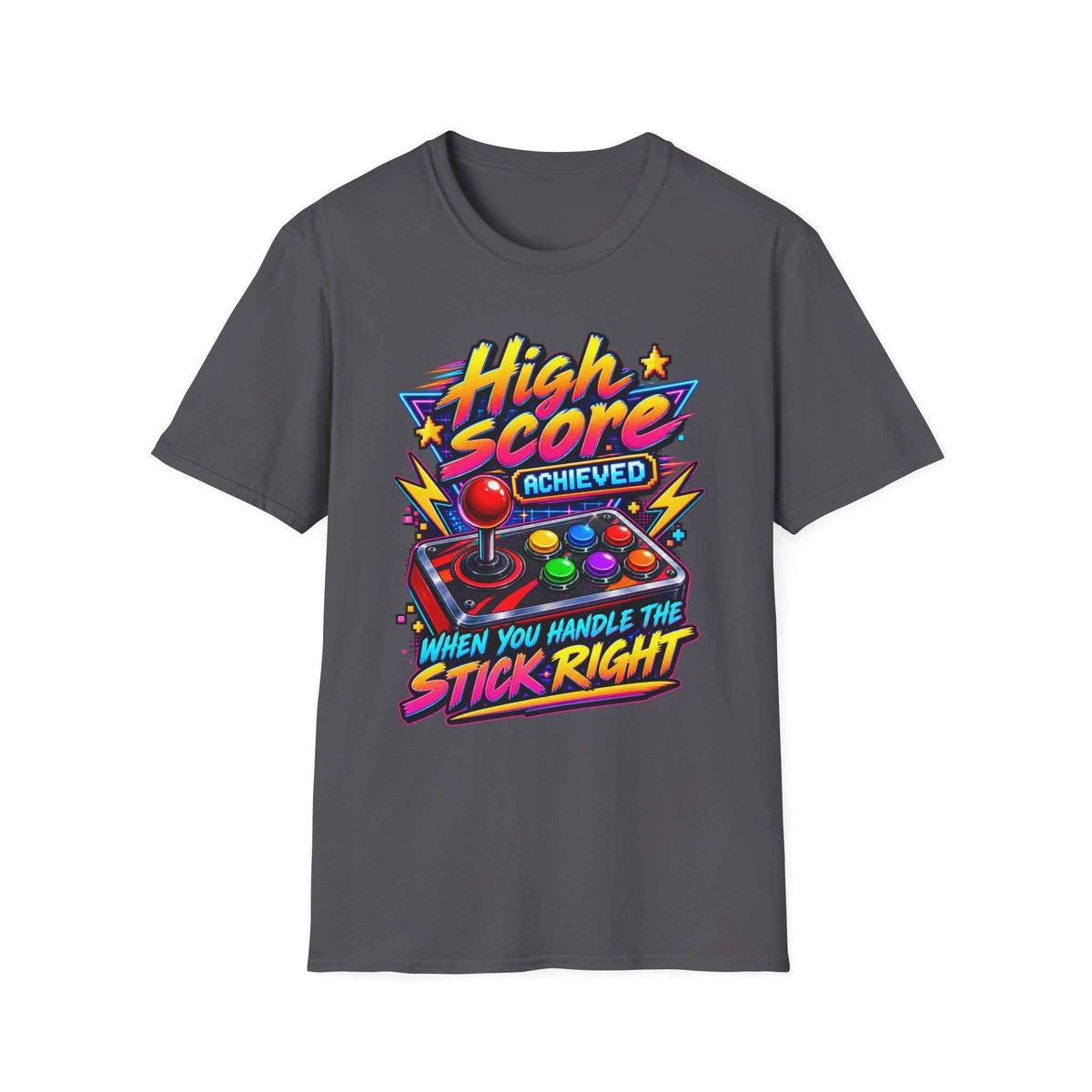 Men's Retro Gamer T-Shirt – "High Score Achieved" Arcade Graphic Tee - Battle Born Prints