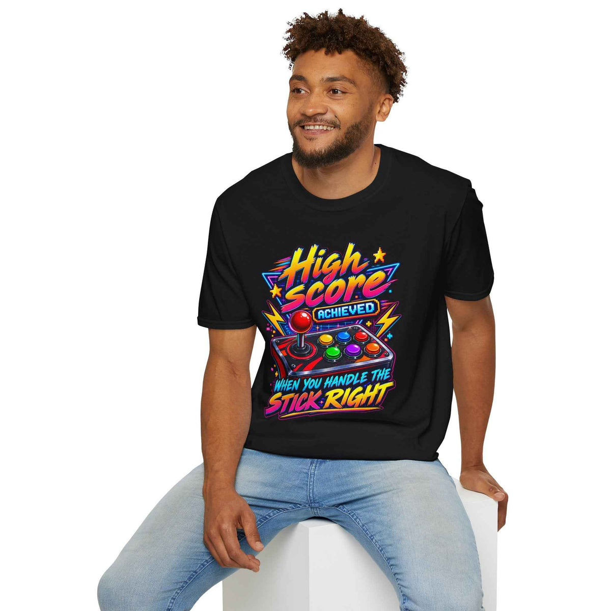 Men's Retro Gamer T-Shirt – "High Score Achieved" Arcade Graphic Tee - Battle Born Prints