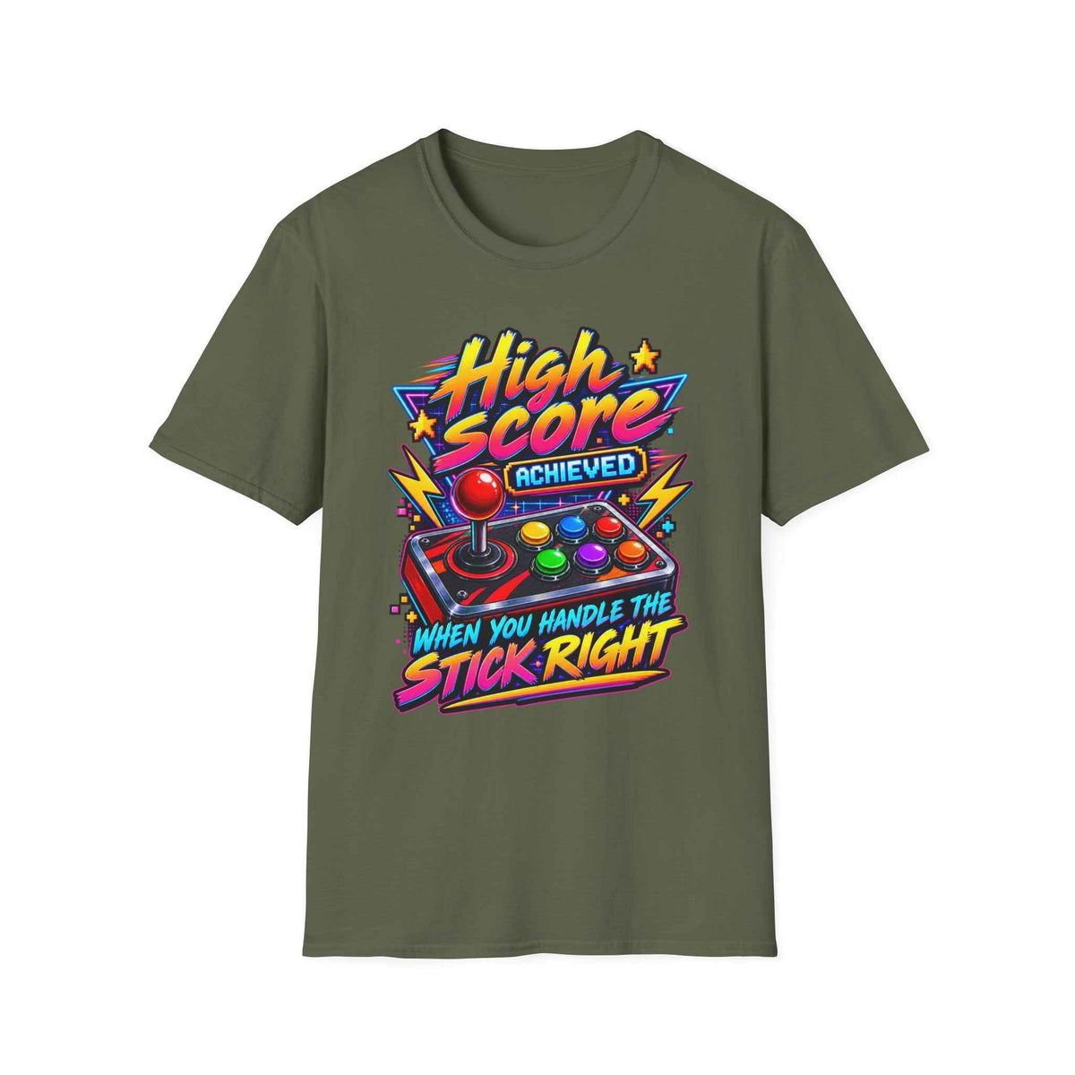 Men's Retro Gamer T-Shirt – "High Score Achieved" Arcade Graphic Tee - Battle Born Prints