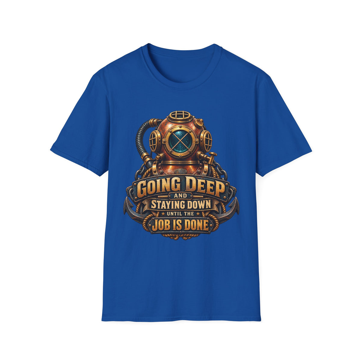 Men's Scuba Diving T-Shirt – "Going Deep and Staying Down" Vintage Graphic Tee - Battle Born Prints