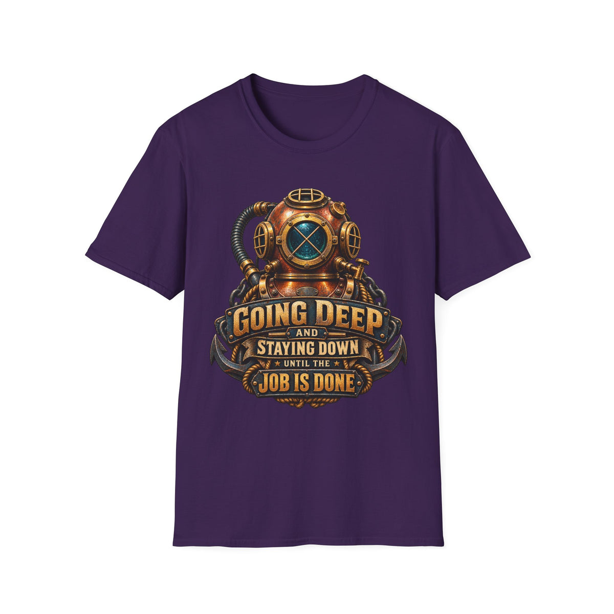 Men's Scuba Diving T-Shirt – "Going Deep and Staying Down" Vintage Graphic Tee - Battle Born Prints
